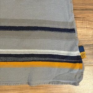Lufthansa First Class Blanket Cabin Throw Gray Orange Navy 35.5x56 Fire Retarda